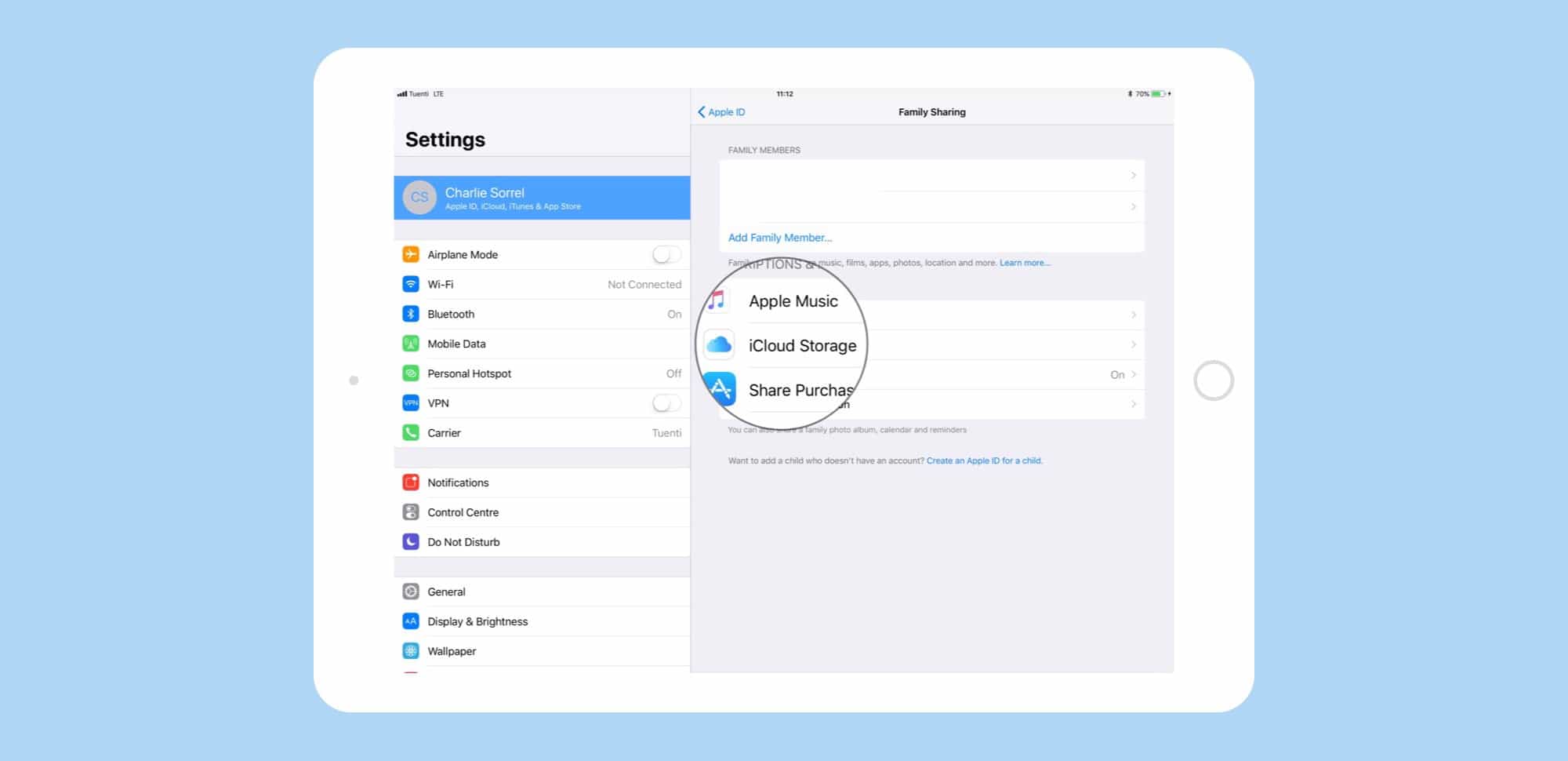 share your icloud storage with your family members